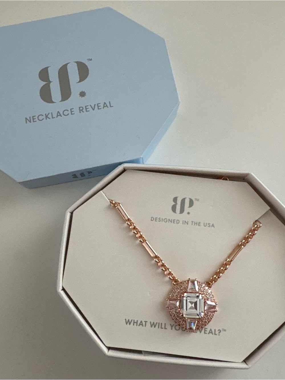 Bomb Party The Margot Necklace NK40977 Diamond CZ Rose Gold Plating